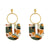 Handmade Geometric Pattern Polymer Clay Long Dangle Drop Fashion Statement Earrings