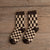 Preppy Style Warm Wool Winter Checkered Mushroom Socks