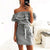 Aaliyah - Pretty Striped Ruffled Off-Shoulder Dress