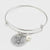 Adjustable Inspirational Engraved Charm Bangle Bracelet