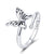 Adjustable Zircon Open Rings Collection In Sterling Silver