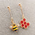 Adorable Bee and Honeycomb Enamel Drop Dangle Earrings