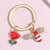Adorable Honey Bee with Heart and Flower Charm Keychains
