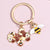 Adorable Honey Bee with Heart and Flower Charm Keychains