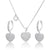 Alluring Zircon Embellished Love Heart Drop Earrings and Necklaces