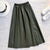 Winter Flare Elastic Waist Genuine Leather A-line Skirts