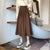 Thick High-Waisted Solid-Colored Pleated Midi Skirts
