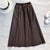Winter Flare Elastic Waist Genuine Leather A-line Skirts