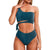 Bandeau Style One Shoulder Top with High Waist Bottom Swimsuit