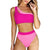 Bandeau Style One Shoulder Top with High Waist Bottom Swimsuit