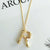Bamboo Inspired Nature Lover Alphabet Necklace