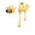Bee and Dripping Honey Asymmetric Stud Earrings