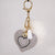 Bejeweled Heart Vibrant Color Pompom Keychain