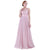 Belle -Dainty Pastel Colored Chiffon Gown with Lace