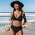 Classy Black V-Neck Banded Top and High Waist Bottom Swimsuits
