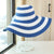 Fancy Stripes Oversized Summer Floppy Straw Sun Hats