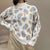 Loose-Fitting Leopard Print Turtleneck Long Sleeve Pullover Sweaters