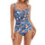 Tropical Flower and Leaves Print One-Piece Summer Bodysuit