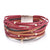 Bohemian Multi-Layer Wrap Vegan Leather Bracelets with Slim Strips and Metal Beads