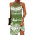 Bohemian Style Cutout Halter Neck Printed Sleeveless Mini Dresses