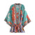 Bohemian Style Floral Print Batwing Sleeve Beach Kimono Robe