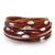 Bohemian Style Multi Layer Leather Wrap Bracelets With Leaf Charm Crystals