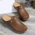 Breathable Retro Slip-on Vegan Leather Half Shoes