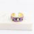 Bright-Colored Engraved Lucky Eyes Enamel Rings