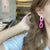 Bright Solid Colored Acrylic Chain Drop Earrings