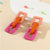 Bright Solid Colored Acrylic Chain Drop Earrings