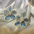Bright-colored Rhinestone Petal Flower Summer Trendy Earrings