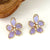 Bright-colored Rhinestone Petal Flower Summer Trendy Earrings