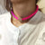 Bright-colored Rope Chain with Rhinestone Ball Charm Choker Necklaces