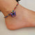 Butterfly Charm Anklet Bracelets with Colorful Rhinestone Tennis Chain