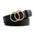 Women's Leisure Double Ring Metal Buckle Waist Belts