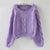 Candy Color Knitted Pullover Winter Sweater with Twisted Pattern