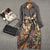 Carah - Long Sleeve Vintage Floral Trench Coat