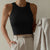 Casual Basic Summer Knitted Sleeveless Crop Tops