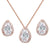Chic Open Circle Zircon Encrusted Earrings and Necklaces Jewelry Set