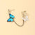 Chic Punk Butterfly Chain Dangle Ear Cuff Earrings