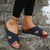 Chic Summer Outdoor Fashion Criss Cross Vegan Leather Slip-on Sandals