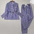 Chic and Smooth Faux Silk Patterned Pajamas Set