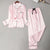 Chic and Smooth Faux Silk Patterned Pajamas Set