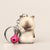 Chubby Shy Cat with Bell Keychain