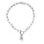 Chunky Link Chain with Transparent Rhinestone Water Drop Pendant Necklaces