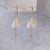 Classic Elegant Pearl Tassel Rhinestone Drop Earrings