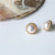 Classic Vintage Marble Round Stud Earrings