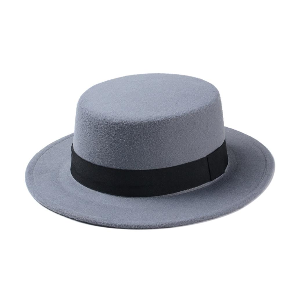 Classic Wide Brim Adjustable Fedora Wool Top Hat – Boots N  display picture 2