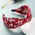 Classic and Retro Red Pattern Knotted Wide Headbands
