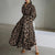 Oversized Leopard Print Long Sleeve Maxi Dresses